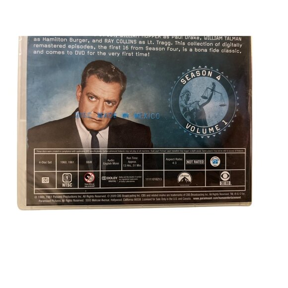 Perry Mason Season 4 Vol 1 DVD NEW Sealed Raymond Burr Drama Crime TV - Picture 3 of 4